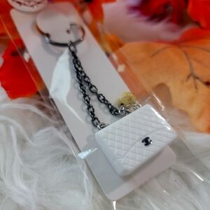 Stylish White Mini bag Keychain Bag Accessory
